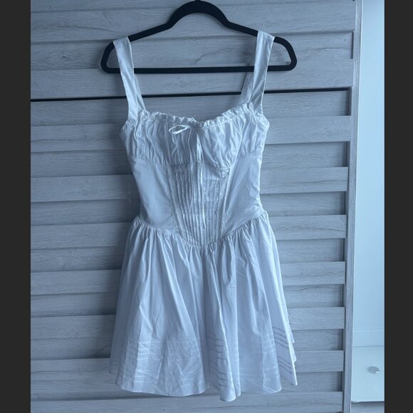 Natassia White Cotton Mini Dress House of CB - Picture 2 of 4